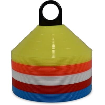 Hy-Pro Training Cones Football Training Equipment with Carry Bag Multi-Coloured Football Cones for Sports Drills, Agility & Outdoor Practice Hy-Pro Training Cones Football Training Equipment with Carry Bag Multi-Coloured Football Cones for Sports Drills, Agility & Outdoor Practice