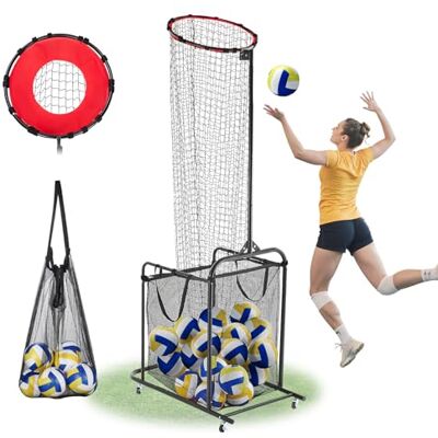 VEVOR Volleyball Trainingsnetz, Winkel- und höhenverstellbarer Volleyballtrainer, tragbares Übungsnetz mit Wagen & Rädern & Tragetasche, professionelles Aufschlag & Schmettertraining VEVOR Volleyball Trainingsnetz, Winkel- und höhenverstellbarer Volleyballtrainer, tragbares Übungsnetz mit Wagen & Rädern & Tragetasche, professionelles Aufschlag & Schmettertraining