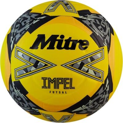 Mitre Impel Futsal-Ball Hallenfußball Fußball mit geringer Sprungkraft Fußball, Fluoreszierendes Gelb/Schwarz/Circular-Grau, 4 Mitre Impel Futsal-Ball Hallenfußball Fußball mit geringer Sprungkraft Fußball, Fluoreszierendes Gelb/Schwarz/Circular-Grau, 4