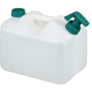 Relaxdays Wasserkanister mit Hahn, 10 Liter, Kunststoff bpa-frei, Schraubdeckel, Griff, Camping Kanister, weiß/grün Relaxdays Wasserkanister mit Hahn, 10 Liter, Kunststoff bpa-frei, Schraubdeckel, Griff, Camping Kanister, weiß/grün