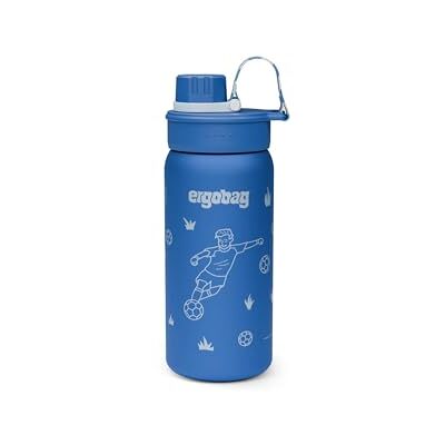 ergobag Edelstahl Trinkflasche Fußball Blau 500 ml Fassungsvermögen mit verschiedenen Motiven für Kinder, auslaufsicher und leicht zu reinigen ergobag Edelstahl Trinkflasche Fußball Blau 500 ml Fassungsvermögen mit verschiedenen Motiven für Kinder, auslaufsicher und leicht zu reinigen