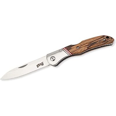 Herbertz Selektion Taschenmesser, AISI 440 Stahl, rostfrei, Back Lock, Zebraholz, Edelstahlbacken, Taschenclip, scharfes Klappmesser & Outdoor-messer für Camping, Wandern oder Jagd Herbertz Selektion Taschenmesser, AISI 440 Stahl, rostfrei, Back Lock, Zebraholz, Edelstahlbacken, Taschenclip, scharfes Klappmesser & Outdoor-messer für Camping, Wandern oder Jagd