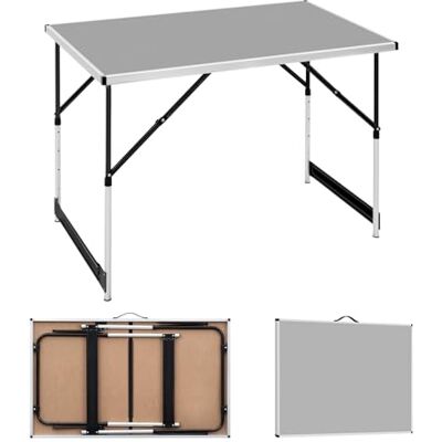 WOLTU Campingtisch klappbar, 100x60cm, 4-Fach höhenverstellbar, Grau Klapptisch mit Tragegriff, leicht und platzsparend, für Balkon Garten Terrasse Camping WOLTU Campingtisch klappbar, 100x60cm, 4-Fach höhenverstellbar, Grau Klapptisch mit Tragegriff, leicht und platzsparend, für Balkon Garten Terrasse Camping