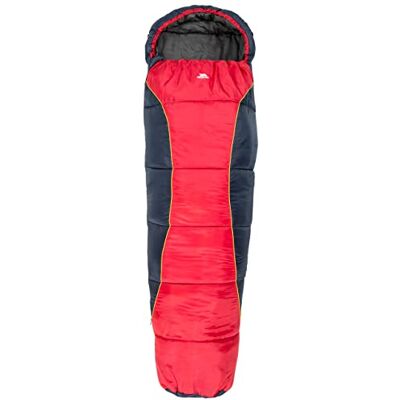 Trespass Bunka Lightweight Kids' Mummy Style Sleeping Bag RED EACH Trespass Bunka Lightweight Kids' Mummy Style Sleeping Bag RED EACH