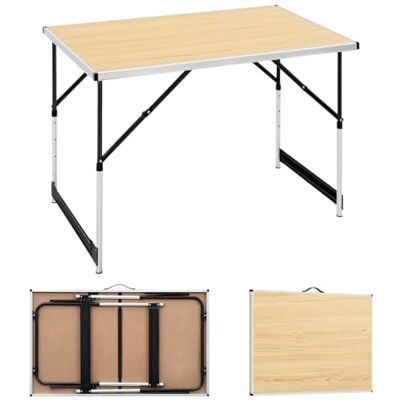 WOLTU Campingtisch klappbar, 100x60cm, 4-Fach höhenverstellbar, Hell Eiche Klapptisch mit Tragegriff, leicht und platzsparend, für Balkon Garten Terrasse Camping WOLTU Campingtisch klappbar, 100x60cm, 4-Fach höhenverstellbar, Hell Eiche Klapptisch mit Tragegriff, leicht und platzsparend, für Balkon Garten Terrasse Camping