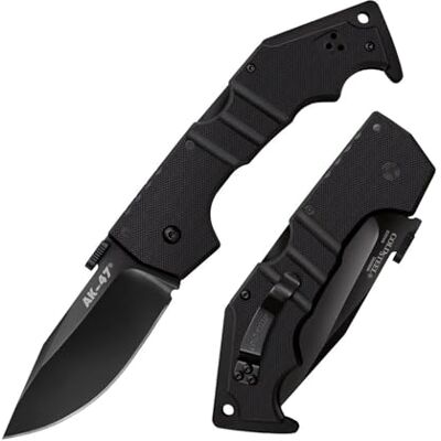 Cold Steel , AK-47 Lockback Black, Klappmesser, Drop Point Klinge, Taschenmesser, Griff: G10, S35VN Klingenstahl, scharfes Messer für Outdoor, Camping, Schnitzen Cold Steel , AK-47 Lockback Black, Klappmesser, Drop Point Klinge, Taschenmesser, Griff: G10, S35VN Klingenstahl, scharfes Messer für Outdoor, Camping, Schnitzen