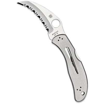 Spyderco Unisex – Erwachsene, Klappmesser, Harpy, Länge geschlossen: 9.84 cm, Typ: Lockback, Gray, Einheitsgröße, C08S Spyderco Unisex – Erwachsene, Klappmesser, Harpy, Länge geschlossen: 9.84 cm, Typ: Lockback, Gray, Einheitsgröße, C08S