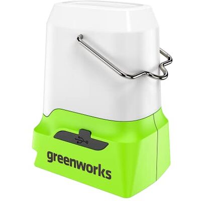 Greenworks G24LA500 Akku-Laterne und Campinglampe mit Haken zum Aufhängen, 500 Lumen, Camping Licht mit 3 Helligkeitsstufen, USB- und Typ-C-Anschlüsse OHNE 24V Akku und Ladegerät, 3 Jahre Garantie Greenworks G24LA500 Akku-Laterne und Campinglampe mit Haken zum Aufhängen, 500 Lumen, Camping Licht mit 3 Helligkeitsstufen, USB- und Typ-C-Anschlüsse OHNE 24V Akku und Ladegerät, 3 Jahre Garantie