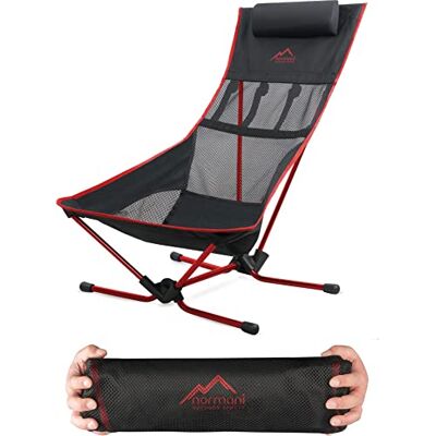 normani Ultraleichter Strandstuhl Campingstuhl 2-in-1 Beachchair oder Campingliege verstellbare Rückenlehne mit Kopfkissen 7075 Aluminium Rahmengestell Rot 76 cm × 64 cm × 100 cm normani Ultraleichter Strandstuhl Campingstuhl 2-in-1 Beachchair oder Campingliege verstellbare Rückenlehne mit Kopfkissen 7075 Aluminium Rahmengestell Rot 76 cm × 64 cm × 100 cm