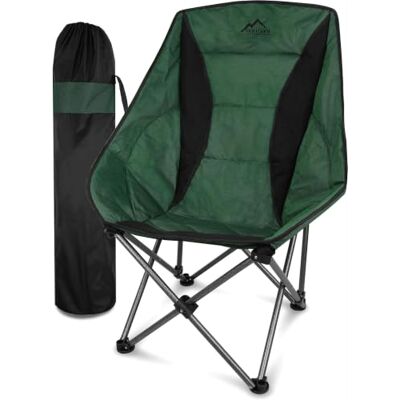 normani Faltbarer Campingstuhl inkl. Tragetasche gepolsterter Campingsessel bis 150 kg, gemütlicher Moonchair mit hoher Rückenlehne und Mesh-Einsatz Grün Einheitsgröße normani Faltbarer Campingstuhl inkl. Tragetasche gepolsterter Campingsessel bis 150 kg, gemütlicher Moonchair mit hoher Rückenlehne und Mesh-Einsatz Grün Einheitsgröße