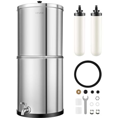 VEVOR Schwerkraft-Wasserfilter Wasserfiltersystem 11,36 L Edelstahl 304, Wasserfilteranlage Reduziert Blei und bis zu 99% Chlor, mit 2 Keramik-Aktivkohlefiltern, Wasserhahn, für Zuhause und Camping VEVOR Schwerkraft-Wasserfilter Wasserfiltersystem 11,36 L Edelstahl 304, Wasserfilteranlage Reduziert Blei und bis zu 99% Chlor, mit 2 Keramik-Aktivkohlefiltern, Wasserhahn, für Zuhause und Camping