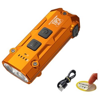 Nitecore TIP3 Schlüsselanhänger-Taschenlampe, wiederaufladbar, 720 Lumen, 3 Farbtemperaturen, EDC-Licht, USB-C mit Taschenclip, Orange Nitecore TIP3 Schlüsselanhänger-Taschenlampe, wiederaufladbar, 720 Lumen, 3 Farbtemperaturen, EDC-Licht, USB-C mit Taschenclip, Orange