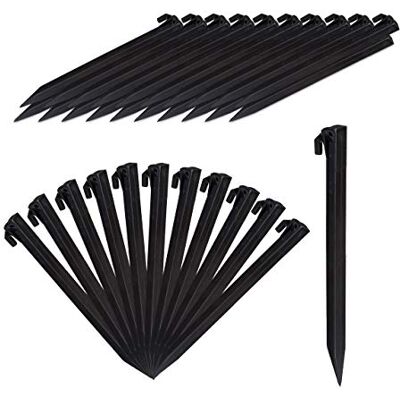 Relaxdays Heringe, 32er Set, leichte Zeltheringe, weiche & sandige Böden, 31 cm lang, Kunststoff, Bodenanker, schwarz, 31 x 3.5 x 2 cm Relaxdays Heringe, 32er Set, leichte Zeltheringe, weiche & sandige Böden, 31 cm lang, Kunststoff, Bodenanker, schwarz, 31 x 3.5 x 2 cm
