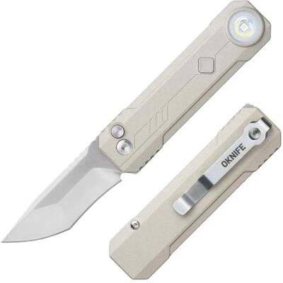 OKNIFE LK M390 Klappmesser RGB Lampe 400Lumen 6,3cm Klinge EDC Desert White Taschenmesser&Taschenlampe. 400 Lumen, RGB-Farblicht,USB-C aufladbar, 85 g. Ideal für Camping und den täglichen Gebrauch. OKNIFE LK M390 Klappmesser RGB Lampe 400Lumen 6,3cm Klinge EDC Desert White Taschenmesser&Taschenlampe. 400 Lumen, RGB-Farblicht,USB-C aufladbar, 85 g. Ideal für Camping und den täglichen Gebrauch.