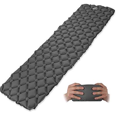 normani Outdoor Sports Ultraleichte, MEGA Kompakte Isomatte Luftmatratze MINI-Camping-Reisematte Grau 194 x 58 x 6 cm normani Outdoor Sports Ultraleichte, MEGA Kompakte Isomatte Luftmatratze MINI-Camping-Reisematte Grau 194 x 58 x 6 cm