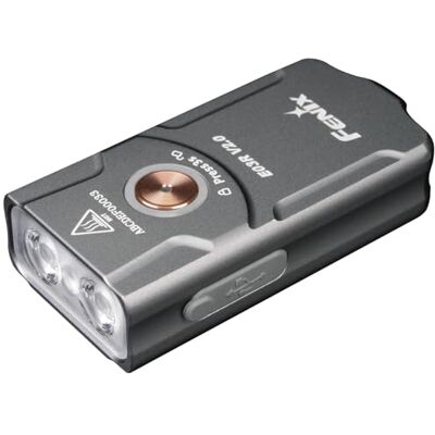 Fenix E03R V2.0 Schlüsselanhänger Taschenlampe, 500 Lumen, Weiß & Rotlicht USB-C Aufladbar, intelligente Temperaturregelung, IP66-Schutz, 30g, EDC kleine Taschenlampe für Outdoor, Gassigehen, Grau Fenix E03R V2.0 Schlüsselanhänger Taschenlampe, 500 Lumen, Weiß & Rotlicht USB-C Aufladbar, intelligente Temperaturregelung, IP66-Schutz, 30g, EDC kleine Taschenlampe für Outdoor, Gassigehen, Grau