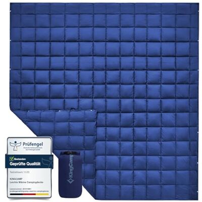KingCamp Campingdecke,übergroße Outdoordecke warm multifunktional 213×203cm Outdoor Decke mit Druckknopf, wasserabweisend, kompaktes Packmaß für Camping, Wandern, Reisen, Picknick und Flugzeug, Blau KingCamp Campingdecke,übergroße Outdoordecke warm multifunktional 213×203cm Outdoor Decke mit Druckknopf, wasserabweisend, kompaktes Packmaß für Camping, Wandern, Reisen, Picknick und Flugzeug, Blau
