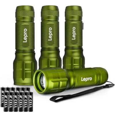 Lepro LE LED Taschenlampe (4er-Pack), Zoombare Flashlight für Kinder, Grün Extrem Hell Zoombare Mini Taschenlampen (Inklusive Batterie), Tragbare Wasserdichte Handlampe für Camping, Outdoor, Notfälle Lepro LE LED Taschenlampe (4er-Pack), Zoombare Flashlight für Kinder, Grün Extrem Hell Zoombare Mini Taschenlampen (Inklusive Batterie), Tragbare Wasserdichte Handlampe für Camping, Outdoor, Notfälle