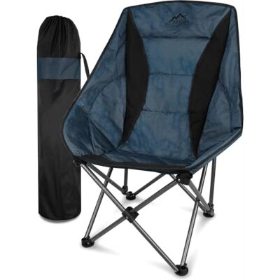 normani Faltbarer Campingstuhl inkl. Tragetasche gepolsterter Campingsessel bis 150 kg, gemütlicher Moonchair mit hoher Rückenlehne und Mesh-Einsatz Blau Einheitsgröße normani Faltbarer Campingstuhl inkl. Tragetasche gepolsterter Campingsessel bis 150 kg, gemütlicher Moonchair mit hoher Rückenlehne und Mesh-Einsatz Blau Einheitsgröße