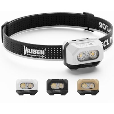 WUBEN H4 Stirnlampe LED Wiederaufladbar 800 Lumen 10 Modi mit Rotlicht IP68 Wasserdichte Stirnlampen Bewegungssensor, Taschenlampe Kopflampe , für Camping, Angeln und Wandern Zubehör Weiß WUBEN H4 Stirnlampe LED Wiederaufladbar 800 Lumen 10 Modi mit Rotlicht IP68 Wasserdichte Stirnlampen Bewegungssensor, Taschenlampe Kopflampe , für Camping, Angeln und Wandern Zubehör Weiß