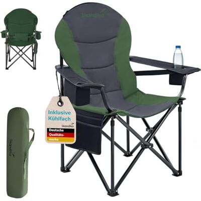 Skandika Campingstuhl Relax Comfort Bequemer Klappstuhl mit Getränkehalter und Kühlfach, bis max. 160 kg, klappbar, leicht Faltstuhl für Camping, Zelten, Festival, Angeln Skandika Campingstuhl Relax Comfort Bequemer Klappstuhl mit Getränkehalter und Kühlfach, bis max. 160 kg, klappbar, leicht Faltstuhl für Camping, Zelten, Festival, Angeln