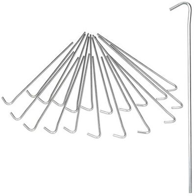 Relaxdays Zeltnagel 20er Set, Heringe Camping, Bodenanker für Zeltbefestigung, Widerhaken, Erdanker 22cm, Stahl, Silber Relaxdays Zeltnagel 20er Set, Heringe Camping, Bodenanker für Zeltbefestigung, Widerhaken, Erdanker 22cm, Stahl, Silber