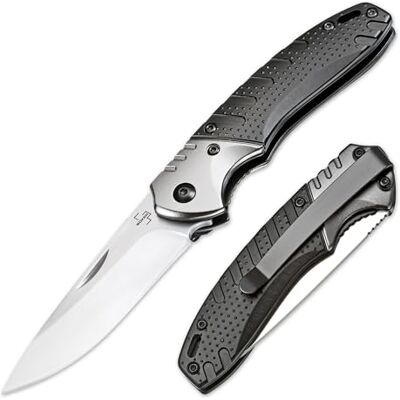 BÖKER PLUS Advance Pro Zweihand Taschenmesser 42a-konform D2 Liner-Lock Taktisches EDC Klappmesser, 7,5 cm Drop-Point-Klinge, Aluminiumgriff, Nagelhau, Clip, für Alltag, Arbeit, Outdoor & Reisen BÖKER PLUS Advance Pro Zweihand Taschenmesser 42a-konform D2 Liner-Lock Taktisches EDC Klappmesser, 7,5 cm Drop-Point-Klinge, Aluminiumgriff, Nagelhau, Clip, für Alltag, Arbeit, Outdoor & Reisen