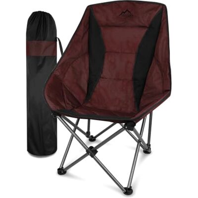 normani Faltbarer Campingstuhl inkl. Tragetasche gepolsterter Campingsessel bis 150 kg, gemütlicher Moonchair mit hoher Rückenlehne und Mesh-Einsatz Rot Einheitsgröße normani Faltbarer Campingstuhl inkl. Tragetasche gepolsterter Campingsessel bis 150 kg, gemütlicher Moonchair mit hoher Rückenlehne und Mesh-Einsatz Rot Einheitsgröße