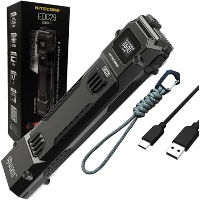 Nitecore EDC29-6500 Lumen Every Day Carry wiederaufladbare Taschenlampe mit Eco-Sensa USB-C-Ladekabel Nitecore EDC29-6500 Lumen Every Day Carry wiederaufladbare Taschenlampe mit Eco-Sensa USB-C-Ladekabel