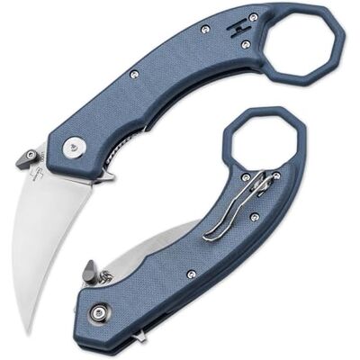 BÖKER Plus Hel Karambit Grey Klappmesser Karambit Taschenmesser klappbar taktisches Flipper Messer mit G10 Griff blau-grau scharfes Profi Kerambit Knife mit 6,1 cm Hawkbill Klinge & Daumen-Pin BÖKER Plus Hel Karambit Grey Klappmesser Karambit Taschenmesser klappbar taktisches Flipper Messer mit G10 Griff blau-grau scharfes Profi Kerambit Knife mit 6,1 cm Hawkbill Klinge & Daumen-Pin