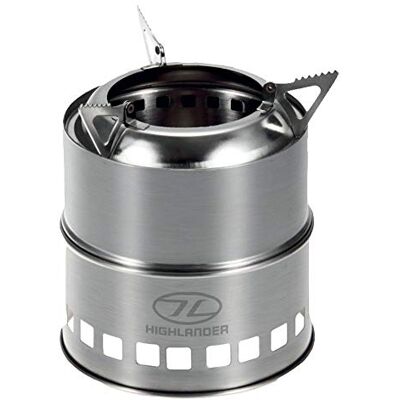 Highlander holzbeheizter Ofen Cabar 14 x 8 cm Stahl silber 2-teilig Highlander holzbeheizter Ofen Cabar 14 x 8 cm Stahl silber 2-teilig