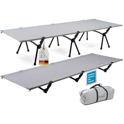 Skandika Campingliege Svalig Aluminium Feldbett für Camping, 2,7 kg, Ultraleicht, abnehmbare Füße, verstellbare Höhe, 150 kg belastbar, 192x66 cm Alu Campingbett faltbar für Trekking Zelt Skandika Campingliege Svalig Aluminium Feldbett für Camping, 2,7 kg, Ultraleicht, abnehmbare Füße, verstellbare Höhe, 150 kg belastbar, 192x66 cm Alu Campingbett faltbar für Trekking Zelt