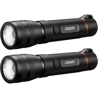 Coast 2 Stück G60R 1000 Lumen wasserdichte wiederaufladbare Taschenlampe Coast 2 Stück G60R 1000 Lumen wasserdichte wiederaufladbare Taschenlampe