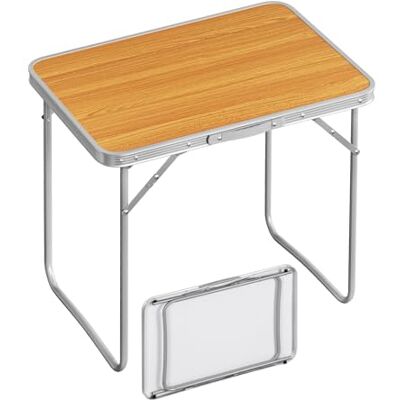 WOLTU Campingtisch Klapptisch, mit Griff, 70 x 60 x 50 cm, Holzoptik klappbar, Aluminiumrahmen und MDF, für Picknick Strand Camping Garten Balkon WOLTU Campingtisch Klapptisch, mit Griff, 70 x 60 x 50 cm, Holzoptik klappbar, Aluminiumrahmen und MDF, für Picknick Strand Camping Garten Balkon