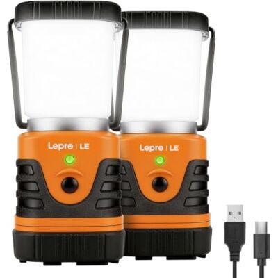 Lepro LE Campinglampe wiederaufladbare, 4 Helligkeiten Dimmbar Orange, 2 Stück Superhell Tragbar Suchscheinwerfer mit Bügel und Haken, Notfallleuchte für Stromausfällen, Wandern, Notfall, Ausfälle usw Lepro LE Campinglampe wiederaufladbare, 4 Helligkeiten Dimmbar Orange, 2 Stück Superhell Tragbar Suchscheinwerfer mit Bügel und Haken, Notfallleuchte für Stromausfällen, Wandern, Notfall, Ausfälle usw