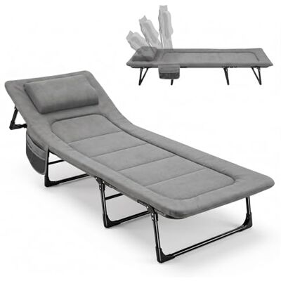 Sekey Campingbett Klappbett faltbar für Erwachsene Feldbett bis 200 kg belastbar mit Kissen, Reisebett Gästebett für Camping, Festival, Büro, Garten und Wohnmobil Grau Sekey Campingbett Klappbett faltbar für Erwachsene Feldbett bis 200 kg belastbar mit Kissen, Reisebett Gästebett für Camping, Festival, Büro, Garten und Wohnmobil Grau