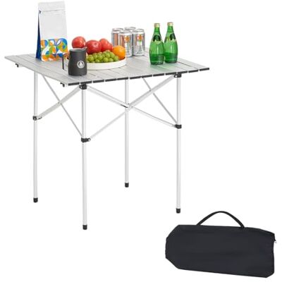 VEVOR Klapptisch Buffettisch tragbarer Allzwecktisch 70 cm, quadratischer Aluminiumtisch (für 2-4 Personen) mit Tragetasche, Gartentisch Campingtisch für Partys Picknick Camping Grillen BBQ, Silber VEVOR Klapptisch Buffettisch tragbarer Allzwecktisch 70 cm, quadratischer Aluminiumtisch (für 2-4 Personen) mit Tragetasche, Gartentisch Campingtisch für Partys Picknick Camping Grillen BBQ, Silber