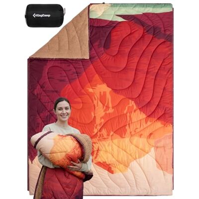 KingCamp Campingdecke Sherpa Outdoordecke Warm 200 × 145 cm 4-in-1 als Poncho & Notfall-Schlafsack Wasserabweisend Maschinenwaschbar Ideal für Camping, Wohnmobil & Reisen KingCamp Campingdecke Sherpa Outdoordecke Warm 200 × 145 cm 4-in-1 als Poncho & Notfall-Schlafsack Wasserabweisend Maschinenwaschbar Ideal für Camping, Wohnmobil & Reisen