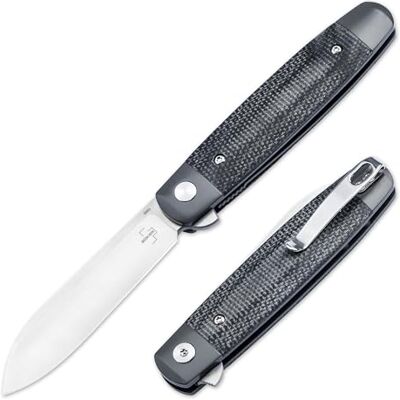 BÖKER PLUS Club Knife schlankes Gentleman Taschenmesser Nitro-V Flipper EDC Einhand Klappmesser, 7,3 cm Drop-Point-Klinge, Micarta-Griff schwarz, Liner-Lock, Deep-Carry-Clip, Alltag, Büro & Outdoor BÖKER PLUS Club Knife schlankes Gentleman Taschenmesser Nitro-V Flipper EDC Einhand Klappmesser, 7,3 cm Drop-Point-Klinge, Micarta-Griff schwarz, Liner-Lock, Deep-Carry-Clip, Alltag, Büro & Outdoor