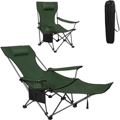 WOLTU 2-in-1 Campingstuhl faltbar, mit Fußablage Getränkehalter Angelstuhl mit Aufbewahrungstasche, für Camping Angeln Picknicks Strand WOLTU 2-in-1 Campingstuhl faltbar, mit Fußablage Getränkehalter Angelstuhl mit Aufbewahrungstasche, für Camping Angeln Picknicks Strand