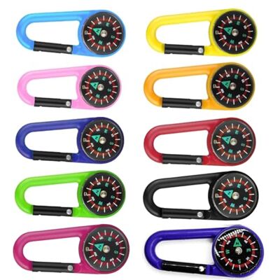 BOBOZHONG 10 Stück Mini Kompass mit Karabinerhaken, Bunter Schlüsselanhänger Kompass aus ABS-Material, Outdoor Camping Wandern Reisen Orientierungslauf BOBOZHONG 10 Stück Mini Kompass mit Karabinerhaken, Bunter Schlüsselanhänger Kompass aus ABS-Material, Outdoor Camping Wandern Reisen Orientierungslauf