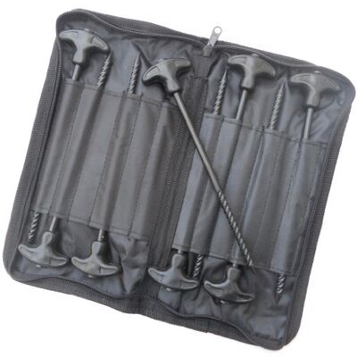 Tassorm Zelthaken- Set / 8 Zelthaken mit Spiralspitze in schwerer Ausführung inkl Tasche Tassorm Zelthaken- Set / 8 Zelthaken mit Spiralspitze in schwerer Ausführung inkl Tasche