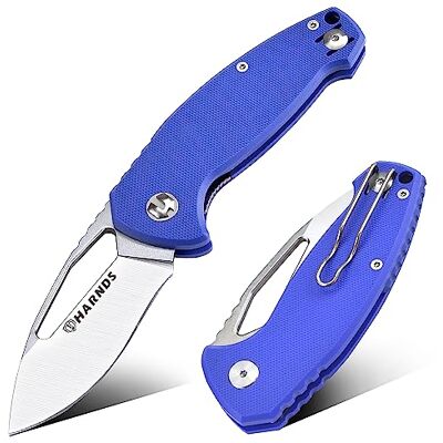 Harnds Seal Klappmesser, Klapp Taschen Messer mit 68mm Japan AUS-8 Stahl Klinge und Rutschfester G10 Griff,Einhandmesser mit Clip und Klingenverriegelung fur selbstverteidigung Outdoor (Blau) Harnds Seal Klappmesser, Klapp Taschen Messer mit 68mm Japan AUS-8 Stahl Klinge und Rutschfester G10 Griff,Einhandmesser mit Clip und Klingenverriegelung fur selbstverteidigung Outdoor (Blau)