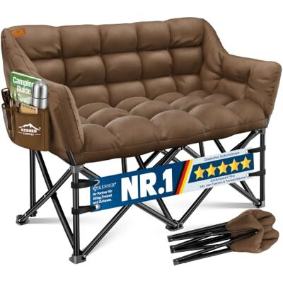 KESSER ® Campingsofa faltbar 3 Personen, 400kg Campingcouch breit gepolstert mit Seitentaschen & Tasche, Faltsofa, Campingstuhl für Indoor & Outdoor, Camping, Festival, Angeln & Garten, Khaki KESSER ® Campingsofa faltbar 3 Personen, 400kg Campingcouch breit gepolstert mit Seitentaschen & Tasche, Faltsofa, Campingstuhl für Indoor & Outdoor, Camping, Festival, Angeln & Garten, Khaki