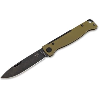 BÖKER Plus Atlas OD Green Taschenmesser mit Wunschgravur – personalisierbares EDC Gentlemanmesser, Slipjoint Klappmesser mit 12C27 Klinge & Edelstahlgriff BÖKER Plus Atlas OD Green Taschenmesser mit Wunschgravur – personalisierbares EDC Gentlemanmesser, Slipjoint Klappmesser mit 12C27 Klinge & Edelstahlgriff
