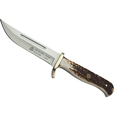 Puma – Trail Guide Jagd & Outdoormesser Griffschalen aus Brown Jigged Bone 120mm Klinge aus deutschem Stahl (1.4116, 55-57 HRC) Messingknebel Inklusive Lederscheide (Art.Nr.: 6116382B) Puma – Trail Guide Jagd & Outdoormesser Griffschalen aus Brown Jigged Bone 120mm Klinge aus deutschem Stahl (1.4116, 55-57 HRC) Messingknebel Inklusive Lederscheide (Art.Nr.: 6116382B)
