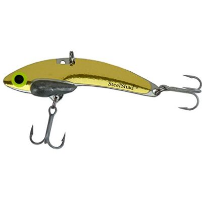 SteelShad XL-Serie (3/4 Unzen) Gold Lipless Crankbait zum Süß- und Salzwasserangeln Langwerf-Barschköder perfekt für Barsch, Hecht, Moschus, Zander, Forelle, Lachs und Striper SteelShad XL-Serie (3/4 Unzen) Gold Lipless Crankbait zum Süß- und Salzwasserangeln Langwerf-Barschköder perfekt für Barsch, Hecht, Moschus, Zander, Forelle, Lachs und Striper