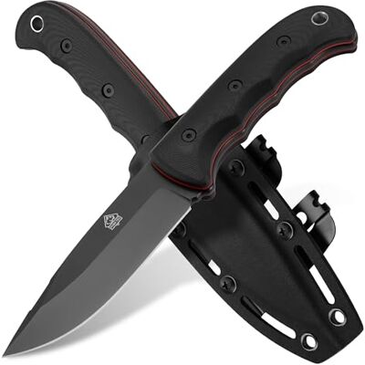 Puma TEC – Survival D2 Knife – Black-Blade – Feststehendes Full-Tang-Outdoormesser – D2-Stahl (60 HRC) mit edlem Satin-Finish & G10-Griff – inkl. passender Kydex-Scheide mit Steel-Clips Puma TEC – Survival D2 Knife – Black-Blade – Feststehendes Full-Tang-Outdoormesser – D2-Stahl (60 HRC) mit edlem Satin-Finish & G10-Griff – inkl. passender Kydex-Scheide mit Steel-Clips