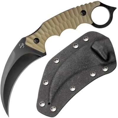 BÖKER PLUS Spike Karambit Karambit Messer scharf Fulltang Knife mit Sichel-Klinge schwarz Hawkbill Messer mit Kydex-Scheide & Gürtel-Adapter Profi Gürtelmesser mit Ring am G10 Griff-Ende BÖKER PLUS Spike Karambit Karambit Messer scharf Fulltang Knife mit Sichel-Klinge schwarz Hawkbill Messer mit Kydex-Scheide & Gürtel-Adapter Profi Gürtelmesser mit Ring am G10 Griff-Ende