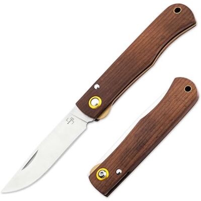 BÖKER PLUS® Rusticus Medium legales Zweihandmesser mit Holzgriff 42a konformes Taschenmesser extra scharf modernes Hippekniep Messer mit Liner-Lock Camping Faltmesser klappbar mit Nagelhau BÖKER PLUS® Rusticus Medium legales Zweihandmesser mit Holzgriff 42a konformes Taschenmesser extra scharf modernes Hippekniep Messer mit Liner-Lock Camping Faltmesser klappbar mit Nagelhau